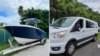 Embarcación y vehículo terrestre incautados por la Patrulla Fronteriza de Florida en reciente operación de supuesto tráfico humano (Tomada de la cuenta en X del Agente Slosar)