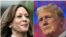 La vicepresidenta de EEUU y candidata a la presidencia Kamala Harris y el expresidente y también candidato Donald Trump