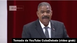 Rubén Remigio Ferro en su interveción ante la Asamblea Nacional del Poder Popular.