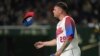 El pitcher Yariel Rodríguez en el juego contra Australia, en los cuartos de final del Clásico Mundial de Báisbol, en Tokío, Japón. (AP/Toru Hanai)
