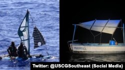 Balsas en las que varios migrantes cubanos se trasladaron para llegar a suelo estadounidense.