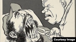 Caricatura sobre la salida de los misiles soviéticos de Cuba.