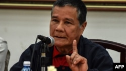 Nicolás Rodríguez Bautista, alias "Gabino", durante una conferencia en La Habana, en mayo de 2017.