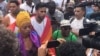 Yasmani Pérez Llorente, durante la marcha gay celebrada en La Habana.