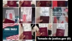 Imágenes publicadas por el Departamento de Justicia de EEUU.