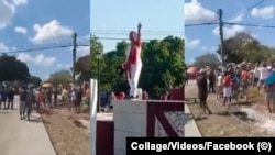 Protestas en Río Cauto, Granma, en marzo de 2025. (Collage/Videos/Facebook)