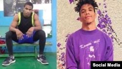 De izq. a der. los boxeadores cubanos Bayona Pedroso y Lenar Pérez Fransua. Tomada de @lenar__perez y @bayona.pedroso