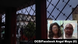 Berta Soler y Ángel Moya denuncian prisión domiciliar impuesta en la sede de las Damas de Blanco, en Lawton, La Habana. (Capturas de video y foto/Facebook Angel Moya)