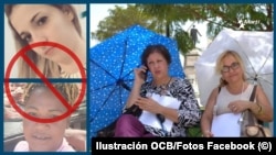 La fiscal Ana Lilian Caballero y la oficial de la PNR María Juantorena (izq.) incluidas en lista de Represores Cubanos. (Ilustración OCB/Fotos Facebook)