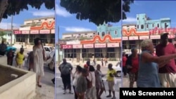 Activistas protestan en 23 y 12, en el Vedado, para exigir la libertad de Luis Manuel Otero Alcántara.