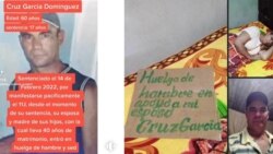 Cruz García decide abandonar huelga de hambre para proteger a su esposa Cruz García decide abandonar huelga de hambre para proteger a su esposa