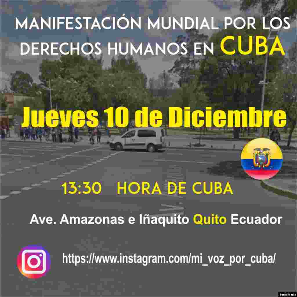 Convocatorias a manifestarse el Día de los Derechos Humanos.