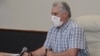 El gobernante cubano Miguel Díaz-Canel, en una reunión con altos directivos del país. 