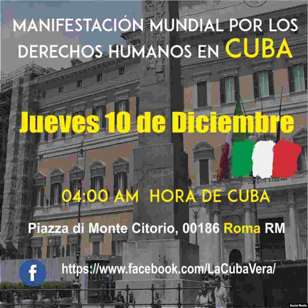 Convocatorias a manifestarse el Día de los Derechos Humanos.