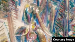 La obra Omi Obini, 1943, del pintor cubano Wilfredo Lam.